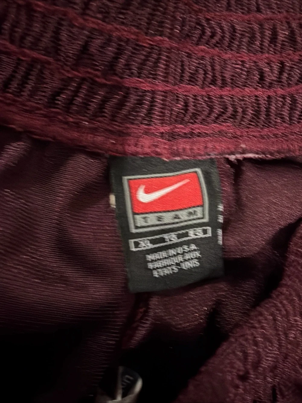 VTG 90s Nike Tear Away Track Pants Maroon XL Swoosh Basketball Snap Button